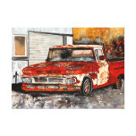 Red chevy chevrolet truck rusted antique canvas prints