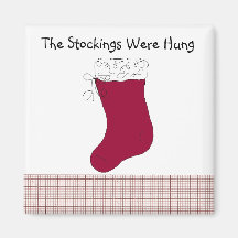 Red Christmas Stocking Fridge Magnets
