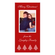 Red Christmas Trees Photo Greeting Card