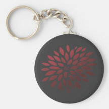 Red Chrysanthemum Key Chains