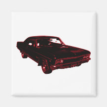 Red Classic Car Refrigerator Magnets