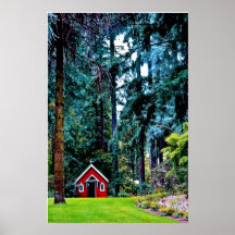 Red Country Church Poster