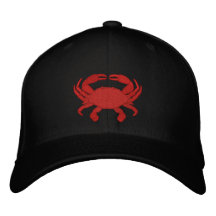 Red Crab Embroidered Cap Embroidered Hats