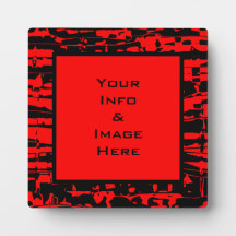 Red Crackle Frame Plaque