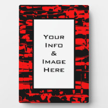 Red Crackle Frame Plaque