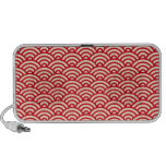 Red cream Japaneese abstract wave pattern speakers