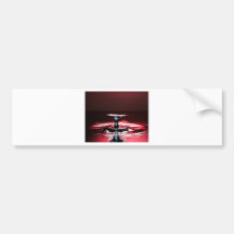 Red Crimson Water Droplet Splash Bumper Sticker