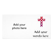 Red Cross filled with hearts Personalised Photo Card