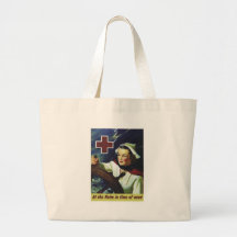 Red Cross Poster - Nurse at the Helm Canvas Bags