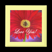 Red Daisy Flower Painting - Multi magnets