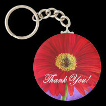 Red Daisy Flower Painting - Multi keychains