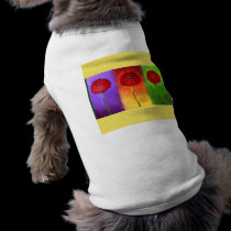 Red Daisy Flower Painting - Multi pet clothing