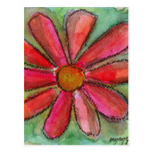 red daisy post cards