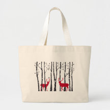 Red deers in birch tree forest bag