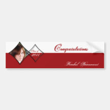 Red Diamond Class Graduation Wine Label Bumper Stickers