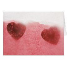 red doily hearts notecard