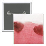 red doily hearts square button