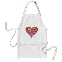 Red Doodle Heart Apron