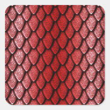 Red Dragon Scales Square Sticker