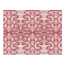 Red Dream Vintage Fabric Postcard