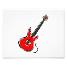 red electric guitar music graphic.png photo print