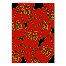Red Envelope Motif Greeting Card