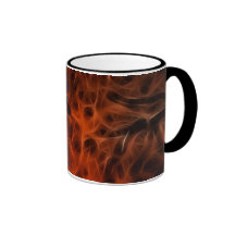 RED FLAMING FRACTAL Drinking Mug