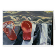 Red Flip Flops Greeting Card