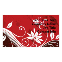 Red Floral Vine Business Card Templates