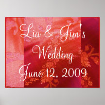 Red Floral Wedding Valentine Poster