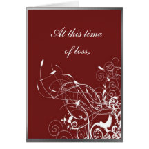 Red Florish Sympathy Card