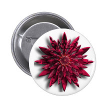 red flower pinback buttons