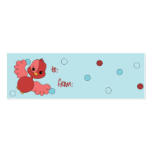 Red Flutter Bird to/from tags Business Card