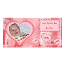 Red Fractals Valentine Photo Card