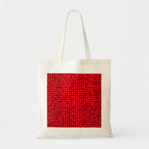 Red Geometric Pattern Canvas Bags