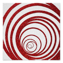 Red Glitter Swirly Photo Print