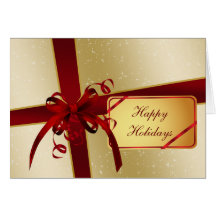red gold Corporate holiday Cards