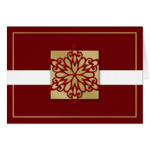 red gold Corporate holiday Cards