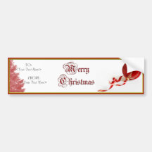 Red Gold Framed Wine Label Bumper Sticker