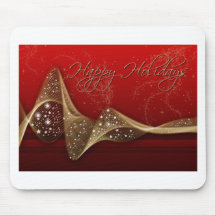 Red & Gold Ribbon Mouse Pads