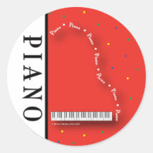 Red Grand Piano Stickers