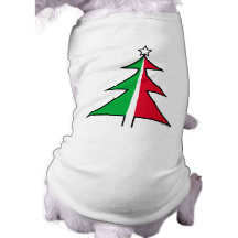 Red Green Christmas Tree Dog T Shirt