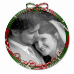 Red & Green Our First Christmas Ornament Photo Cut Out