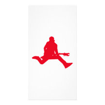 Red Guitar Player Silhouette Photo Card Template