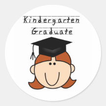 Red Hair Girl Kindergarten Graduate Stickers