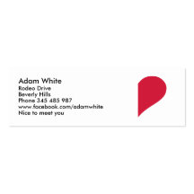 Red half heart business card templates