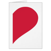 Red half heart card