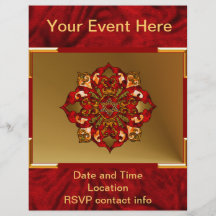 Red Hanukkah Mandala Full Colour Flyer