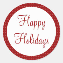 Red Happy Holidays Stickers