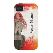 Red headed goth girl iPhone 4/4S covers